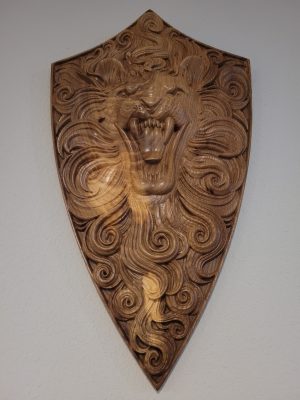 Carved Lion Shield