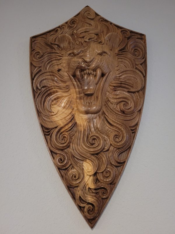 Carved Lion Shield